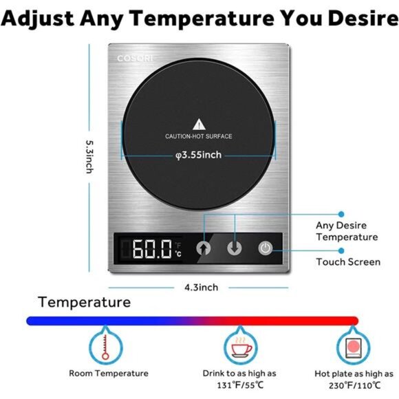 Coffee Mug Warmer & Mug Set for Desk, Cup Heater, Office & Christmas Gifts - Picture 3 of 7